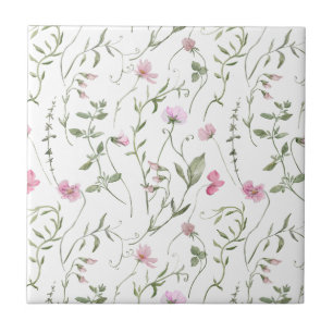 Carreau en céramique de fleurs sauvages à l'aquare