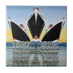 Carreau En Céramique De la France ligne française affiche à flot -