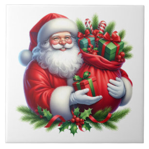 Carreau en céramique de Noël Père Noël