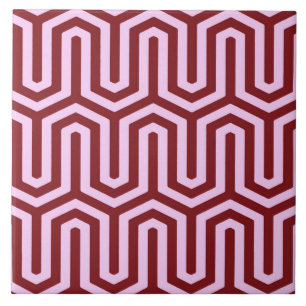 Carreau En Céramique Déco motif égyptien - bordeaux et rose