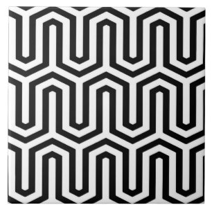 Carreau En Céramique Déco motif égyptien - noir et blanc