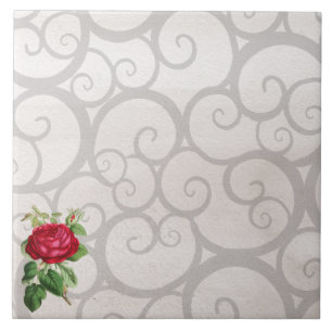 Carreau En Céramique Décor de boucles gris rose rouge