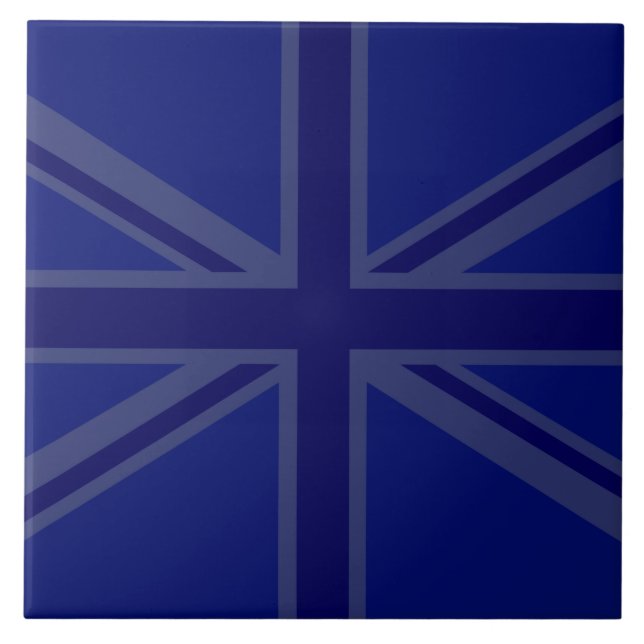 Carreau En Céramique Décor d'Union Jack de bleu marine (Devant)