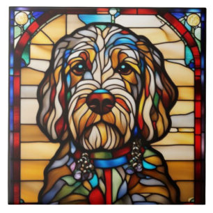 Carreau en céramique décoratif Labradoodle mignon