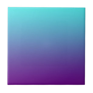 Carreau En Céramique Dégradé de fond simple Turquoise Bleu Violet