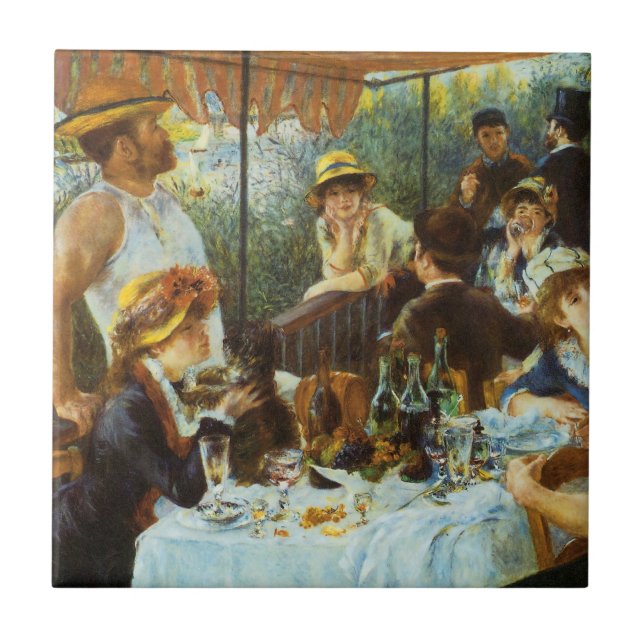 Carreau En Céramique Déjeuner de la fête nautique par Pierre Renoir (Devant)