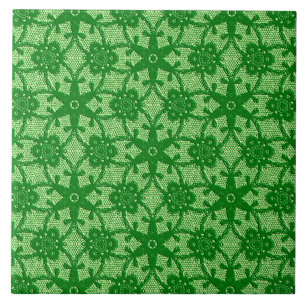 Carreau En Céramique Dentelle antique - émeraude et vert citron