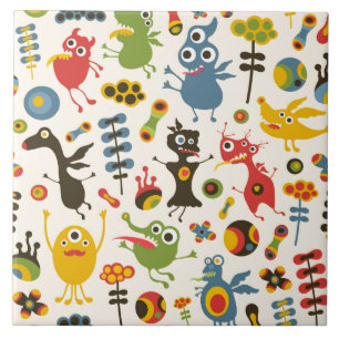 Carreau En Céramique Des monstres heureux