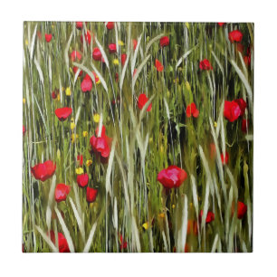 Carreau En Céramique Des Pépites Rouges Dans Une Peinture En Champ Roul