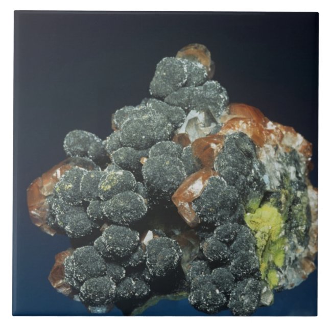 Carreau En Céramique Descloizite sur la calcite (Devant)
