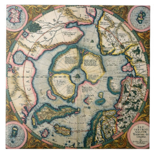 Carreau En Céramique Descriptio de terrarum de Septentrionalium, carte