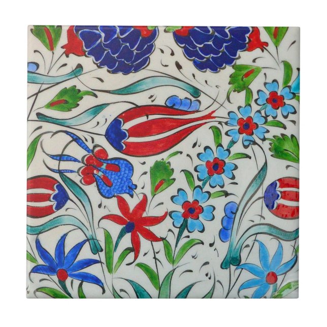 Carreau En Céramique Design floral turc (Devant)