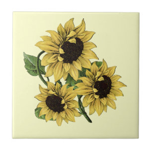 Carreau En Céramique Design vintage de tournesol