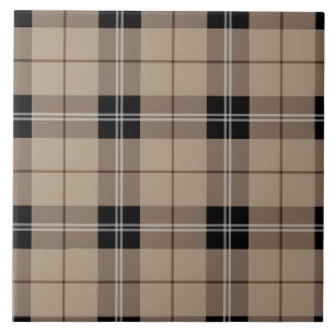 Carreau En Céramique Designer plaid /tartan motif brun et noir