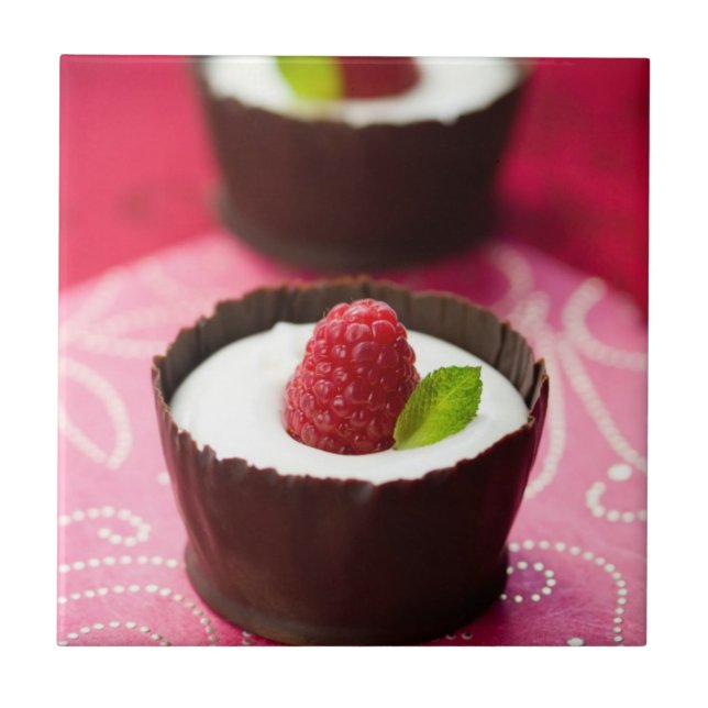 Carreau En Céramique Dessert blanc de mousse de chocolat (Devant)