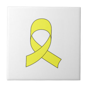 Carreau En Céramique Dessin à ruban jaune