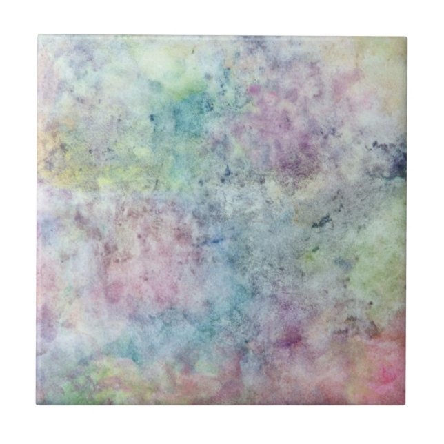 Carreau En Céramique dessin abstrait de carte blanche d'aquarelle (Devant)