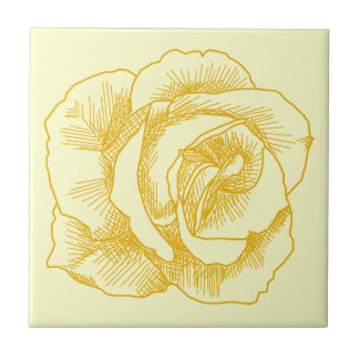 Carreau En Céramique Dessin au trait rose jaune