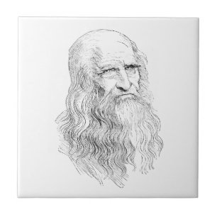 Carreau En Céramique Dessin au trait sage vieil homme