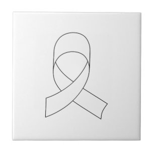 Carreau En Céramique Dessin de ruban blanc