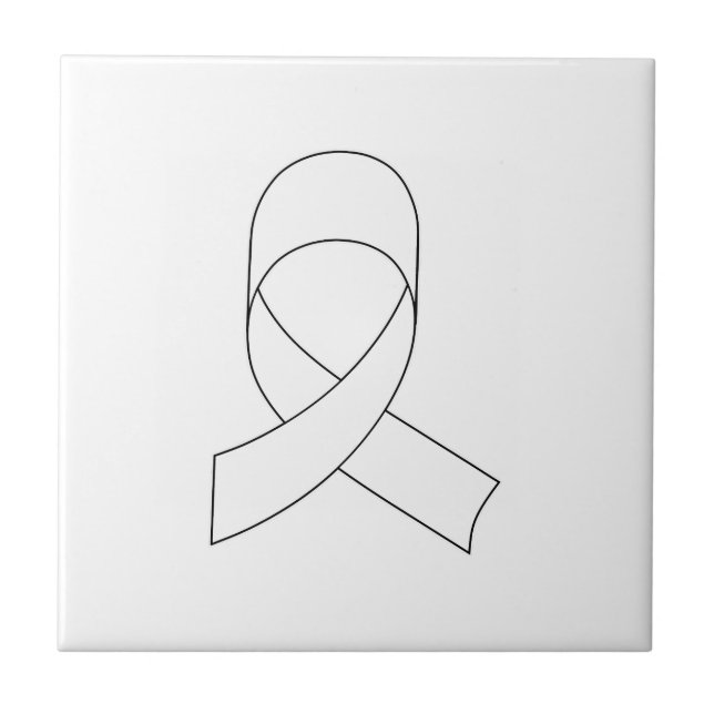 Carreau En Céramique Dessin de ruban blanc (Devant)