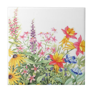 Carreau En Céramique Dessous de verre en céramique d'aquarelle florale