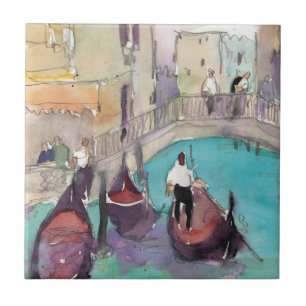 Carreau En Céramique Destinations   Aquarelle Venise Gondola Ride