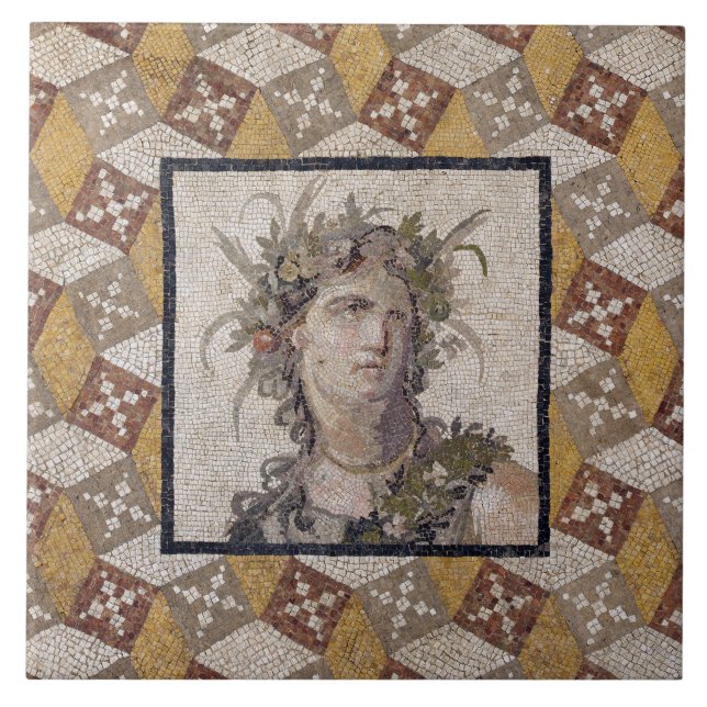 Carreau En Céramique Détail d'un panneau de plancher romain de mosaïque (Devant)