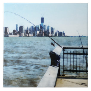 Carreau En Céramique Deux cannes à pêche