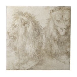 Carreau En Céramique Deux lions posés par Albrecht Durer
