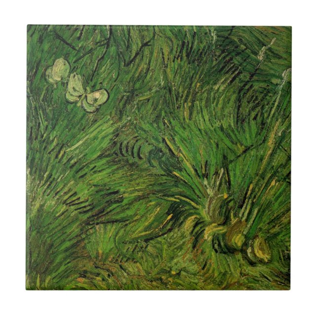 Carreau En Céramique Deux papillons blancs par Vincent van Gogh (Devant)