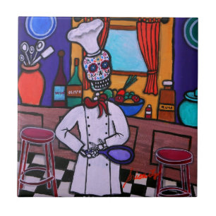 Carreau En Céramique Dia de los Muertos Chef