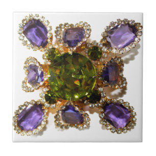 Carreau En Céramique Diamants d'améthyste violet Emeralds bijoux