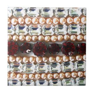 Carreau En Céramique Diamants Rhinestones perles bijoux vintages