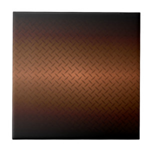 Carreau En Céramique Diamondplate Look Motif noir à fond de cuivre