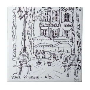 Carreau En Céramique Dîner dans une place   Aix en Provence, France
