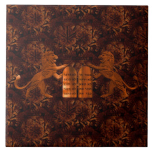 Carreau En Céramique Dix commandements et lions