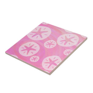 Carreau En Céramique Dollar de sable blanc et rose