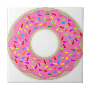 Carreau En Céramique Donut rose et savoureux