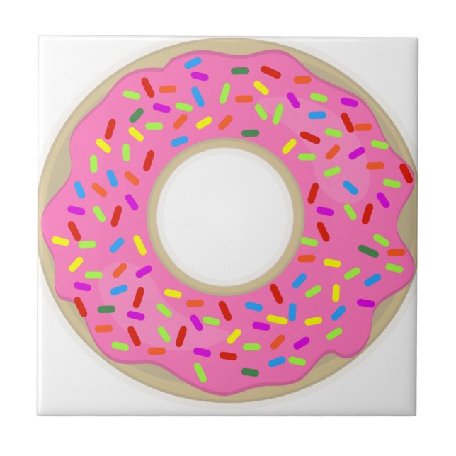 Carreau En Céramique Donut rose et savoureux (Devant)