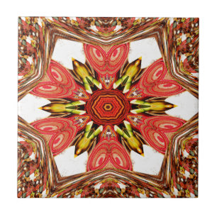 Carreau En Céramique Doodle Floral Art Imprimer