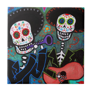 Carreau En Céramique DOS Amigos Dia de los Muertos