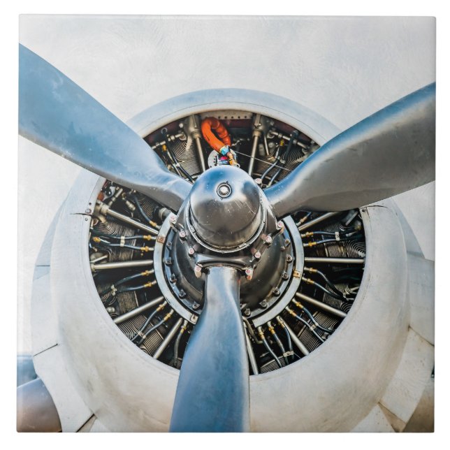 Carreau En Céramique Douglas DC-3 Aircraft. Hélice (Devant)