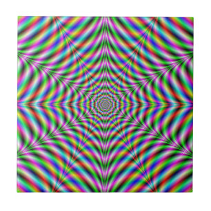 Carreau En Céramique Douze Pointed Psychedelic Web tuile