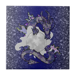 Carreau En Céramique Dragon de lune