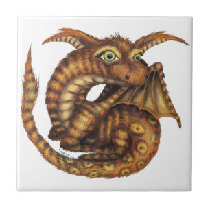 Carreau En Céramique Dragon velu mignon