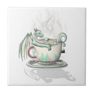 Carreau En Céramique Dragons de tasse de thé : Menthe poivrée (claire)