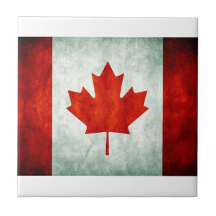 Carreau En Céramique Drapeau affligé du Canada