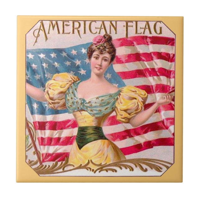 Carreau En Céramique Drapeau américain Lady Liberty Independence (Devant)