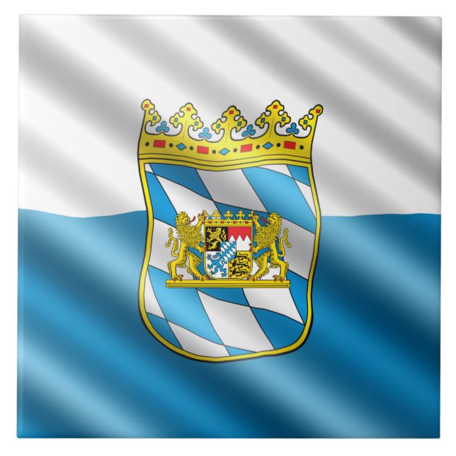 Carreau En Céramique Drapeau bavarois (Devant)